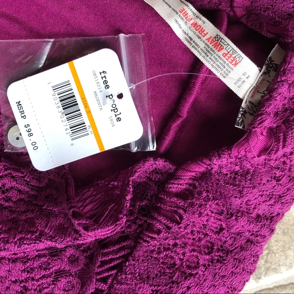 Free People NWT Daydream Lace Minidress Purple - Picture 7 of 7